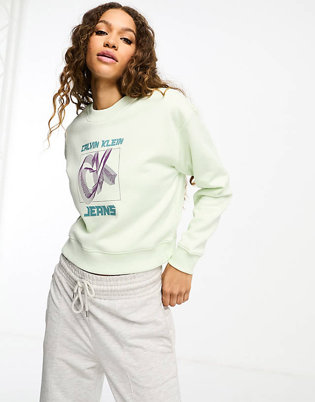 Calvin Klein Jeans - hyper real sweatshirt in canary green