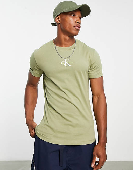 Calvin Klein Jeans icon logo slim fit green | ASOS