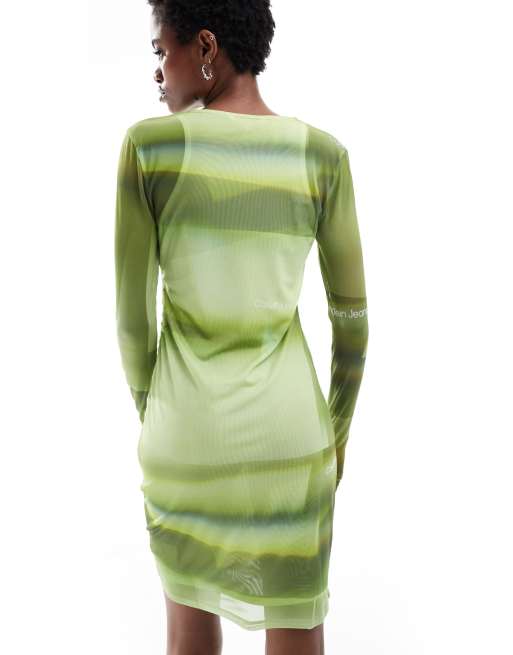 Lime green best sale mesh dress