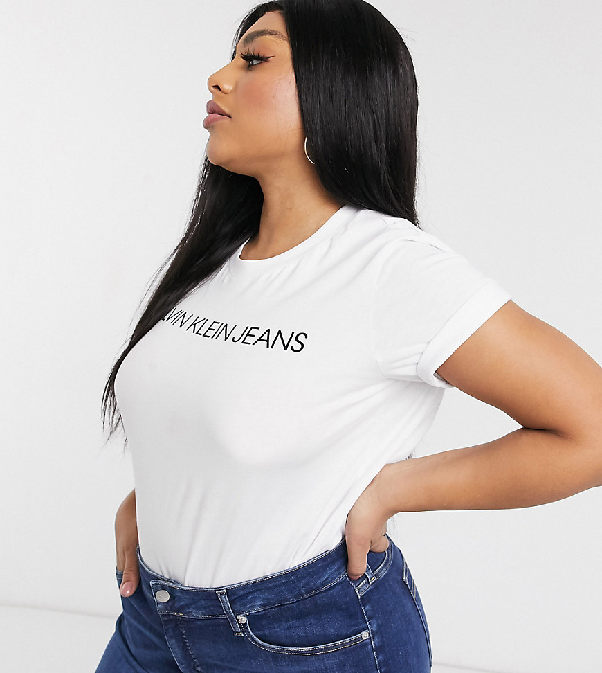 Calvin Klein Jeans - Inclusive institutional - T-shirt met logo-Wit
