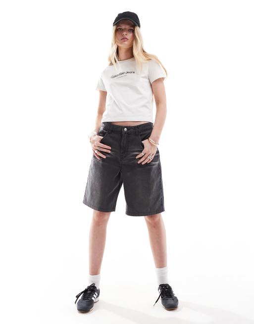 Calvin Klein Jeans - Institutional - Baby T-shirt met print in wit, 2 van 4