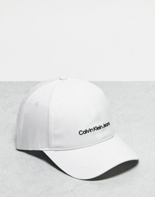 Calvin Klein Jeans institutional logo cap in white - ASOS Price Checker