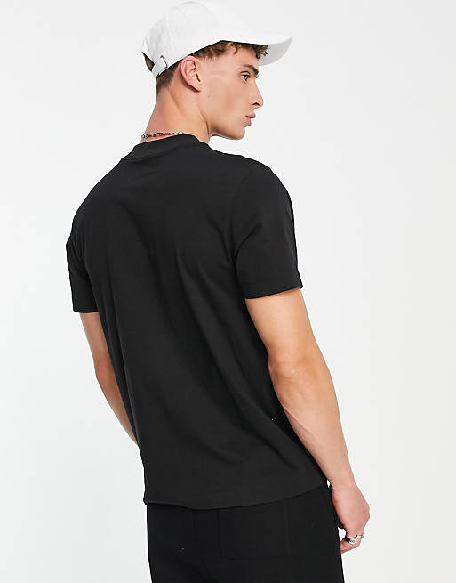 Calvin Klein Jeans institutional embroidered neck t-shirt in black | ASOS
