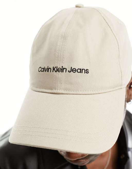 in Klein institutional taupe | Calvin ASOS logo Jeans cap