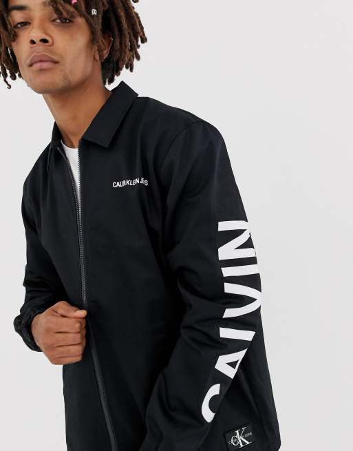 Calvin Klein Jeans institutional logo coach jacket black ASOS