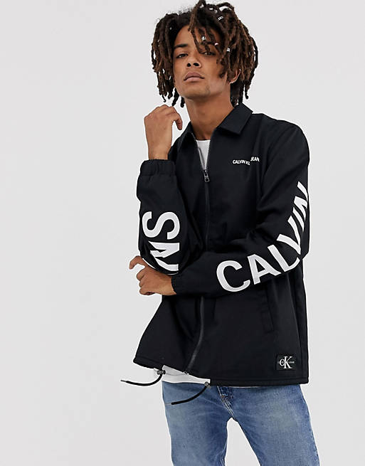 Calvin Klein Jeans institutional logo coach jacket black | ASOS