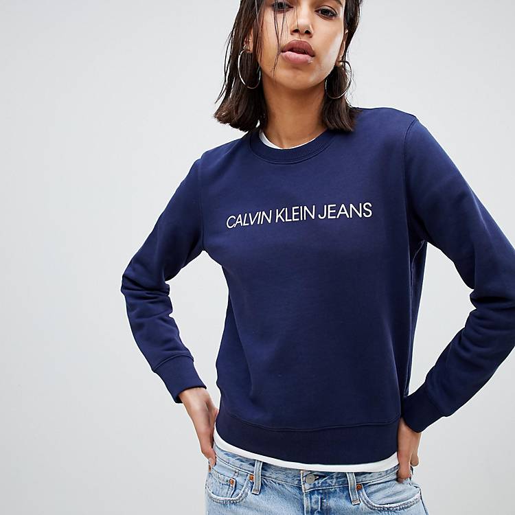 Calvin Klein Jeans institutional logo crew neck sweatshirt | ASOS