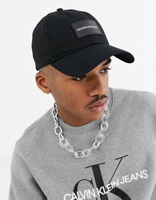 Calvin Klein Jeans Institutional logo patch cap in black