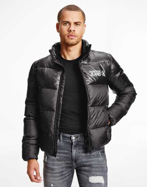 Calvin Klein Jeans puffer jacket with logo patch, ASOS