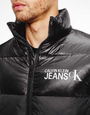 calvin klein puffer jacket logo