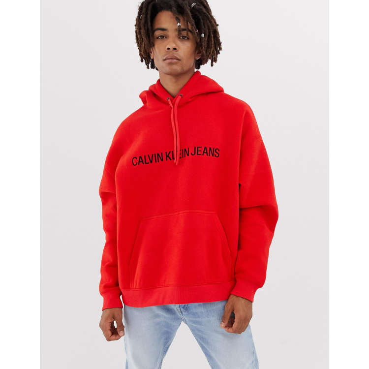 Calvin klein jeans hot sale red sweatshirt