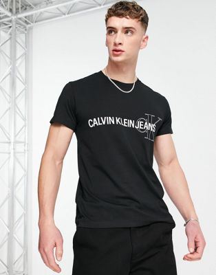 Homme Calvin Klein Jeans - Institutional - T-shirt à imprimé graphique - Noir