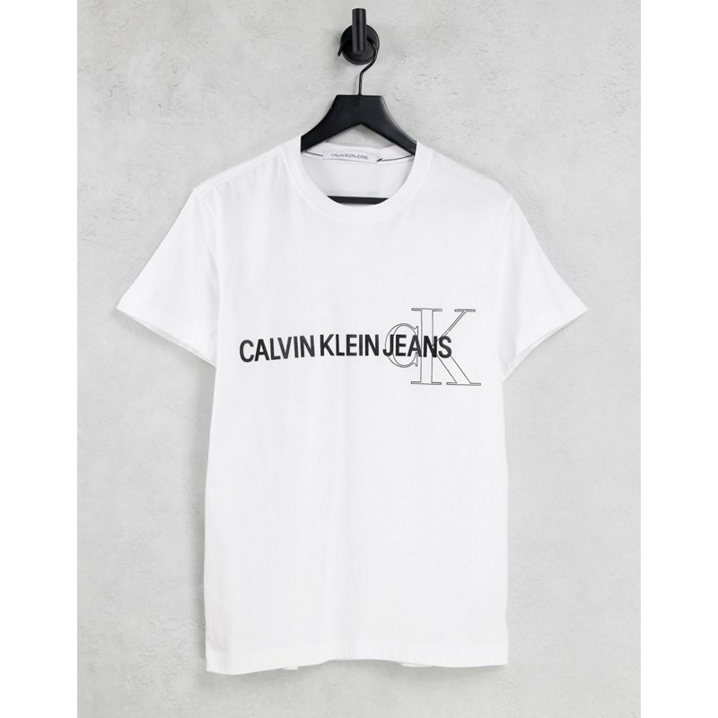 Sw7y7 Designer Calvin Klein Jeans - Institutional - T-shirt bianca con grafica