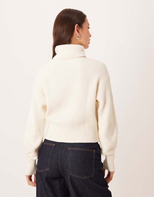 Calvin Klein Jeans intarsia knit jumper in white, 4 of 4