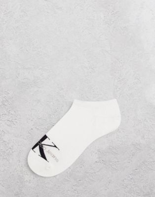 Calvin Klein Jeans invisble sock in white with logo