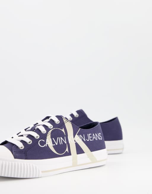 Calvin Klein Jeans Ivano canvas shoes in navy ASOS