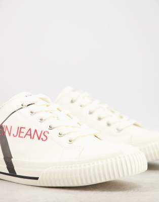 calvin klein white canvas shoes