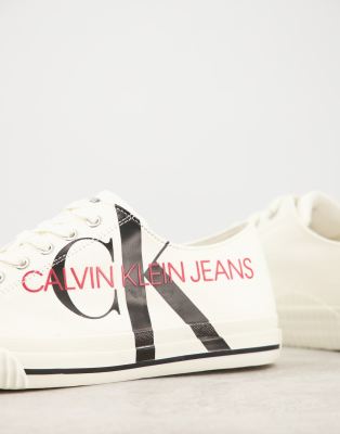 calvin klein white canvas shoes