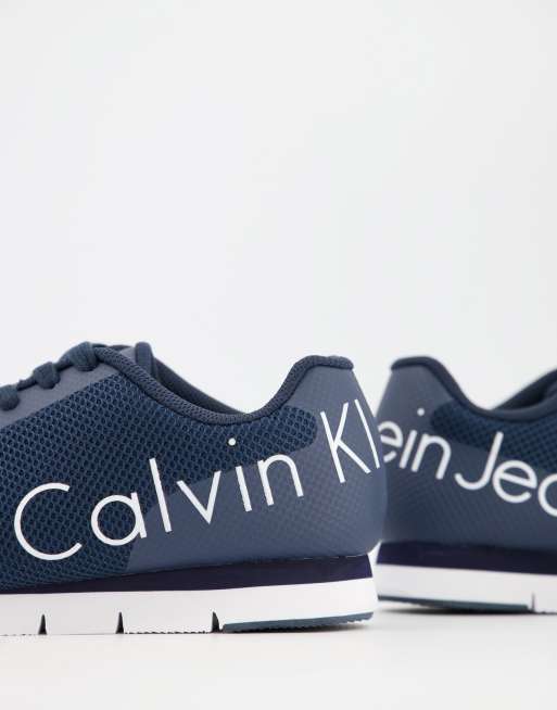 Oppervlakkig idioom kaart Calvin Klein Jeans jack sneakers in navy | ASOS