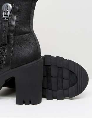 calvin klein black leather boots