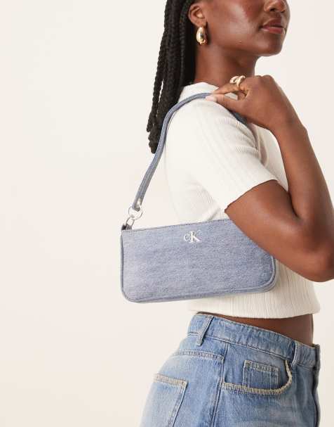 Calvin Klein Jeans - Jaren 90 denim schoudertas in middenblauw - view 1