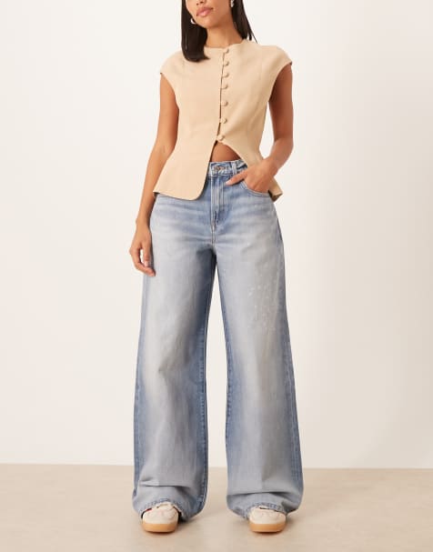 Calvin Klein Jeans wide leg jeans with splatter print in acid wash