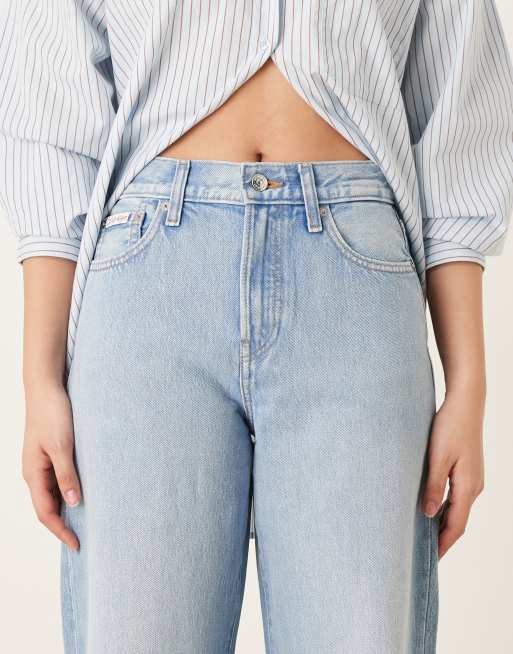 Calvin Klein Jeans – Jasnoniebieskie jeansy z szerokimi nogawkami, 5 z 5
