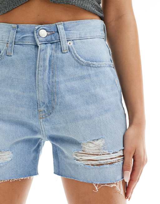 Calvin Klein Jeans – Jasnoniebieskie szorty mom fit, 2 z 5