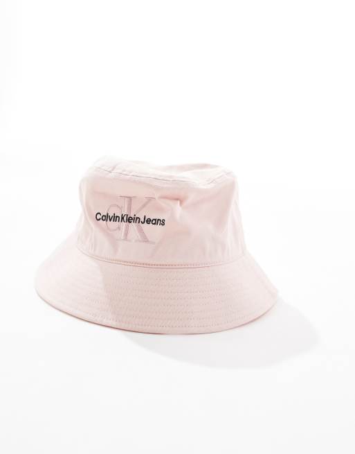 Calvin Klein Jeans – Jasnoróżowy kapelusz typu bucket z monogramem, 2 z 4