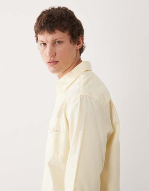 Calvin Klein Jeans – Jasnożółta koszula oxford, 4 z 5