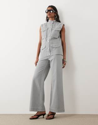 Jeans - Jean ample à taille ultra-haute - Gris pâle W24 L30