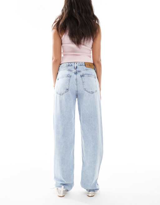 Calvin Klein Jeans - Jean ample style années 90 - Bleu clair délavé, 2 de 5