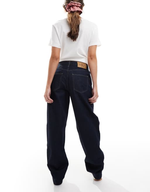 Calvin Klein Jeans - Jean ample style années 90 - Bleu foncé brut délavé, 2 de 5