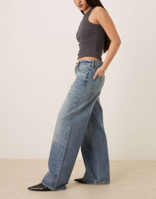 Calvin Klein Jeans - Jean baggy à taille basse - Bleu moyen délavé effet usé, 3 de 5