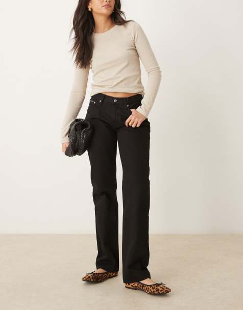 Calvin Klein Jeans - Jean droit à taille basse - Noir - view 1