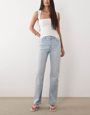 Jeans - Jean droit à taille haute - Bleu délavé clair W27 L30