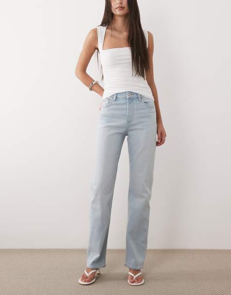 Calvin Klein Jeans - Jean droit à taille haute - Bleu délavé clair - view 1