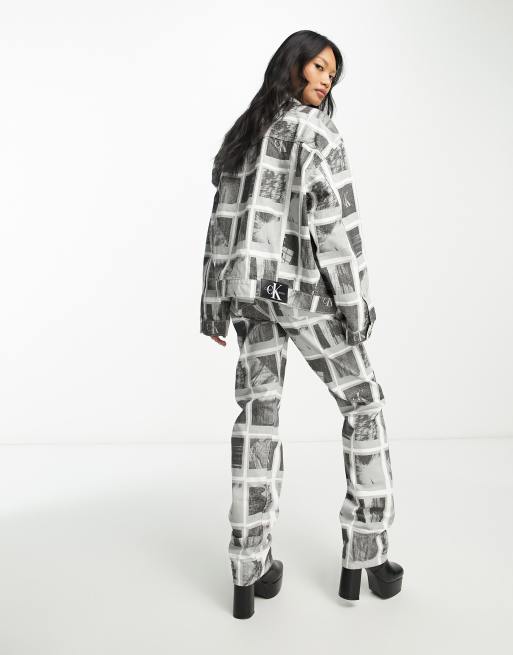 Calvin Klein Jeans - Jean droit d'ensemble à taille haute et imprimé photographie, 5 de 5
