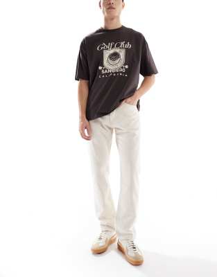 Calvin Klein Jeans - Jean droit standard - Blanc cassé délavé