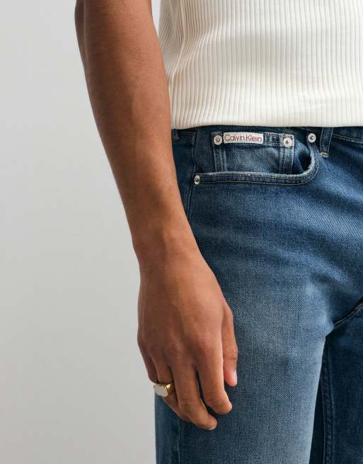 Calvin Klein Jeans - Jean droit standard - Bleu moyen délavé, 5 de 5