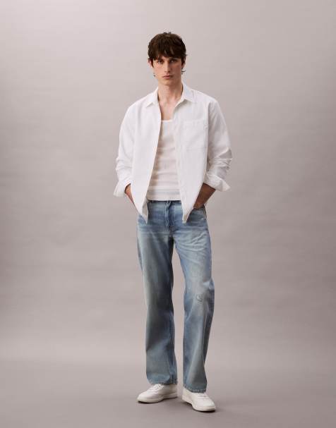 Calvin Klein Jeans - Jean droit style années 90 - Bleu clair délavé - view 1