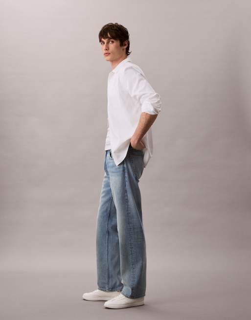 Calvin Klein Jeans - Jean droit style années 90 - Bleu clair délavé, 2 de 5