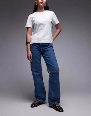 Jeans - Jean droit style années 90 - Bleu moyen délavé W27 L32