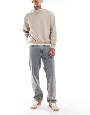 Calvin Klein Jeans - Jean droit style années 90 - Délavage foncé style grunge-Bleu marine