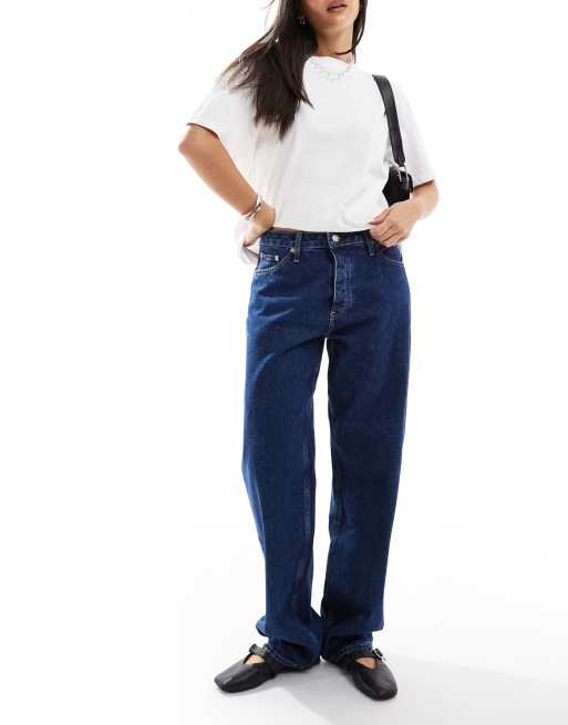 Calvin Klein Jeans Jean droit style années 90 Délavage foncé