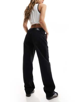Jean Droit Vintage Des Années 90 - Coupe Regular Noir - Taille L (état Neuf)