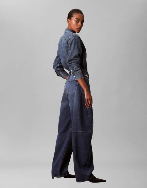 Calvin Klein Jeans - Jean ultra bouffant - Bleu foncé, 5 de 5