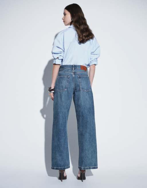 Calvin Klein Jeans - Jeans a cilindro a vita bassa lavaggio blu medio, 6 di 6