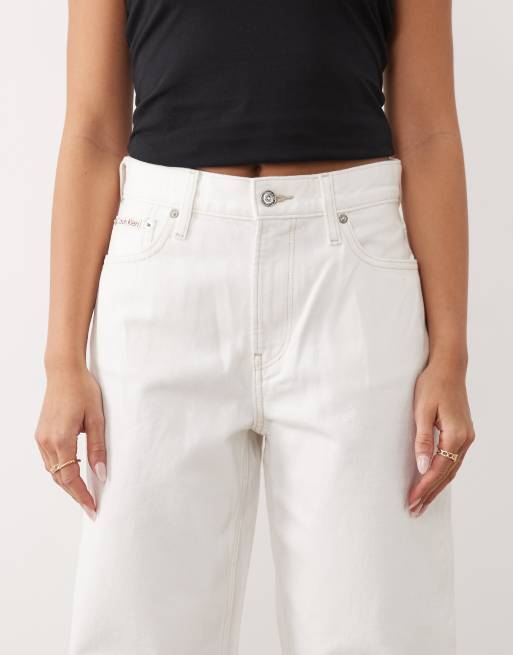 Calvin Klein Jeans - Jeans bombati comodi bianchi, 5 di 5