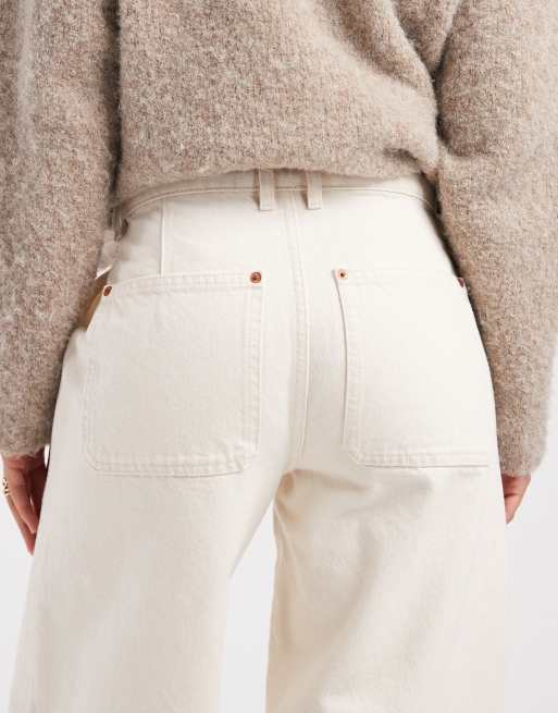 Calvin Klein Jeans - Jeans cargo color écru grezzo naturale, 4 di 5